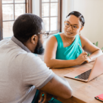 partners discussing their startup company